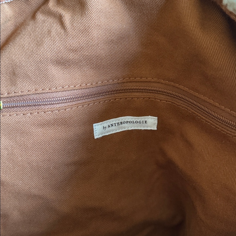 Large Anthropologie Teddy Travel Tote & Pouch - Picture 4 of 5